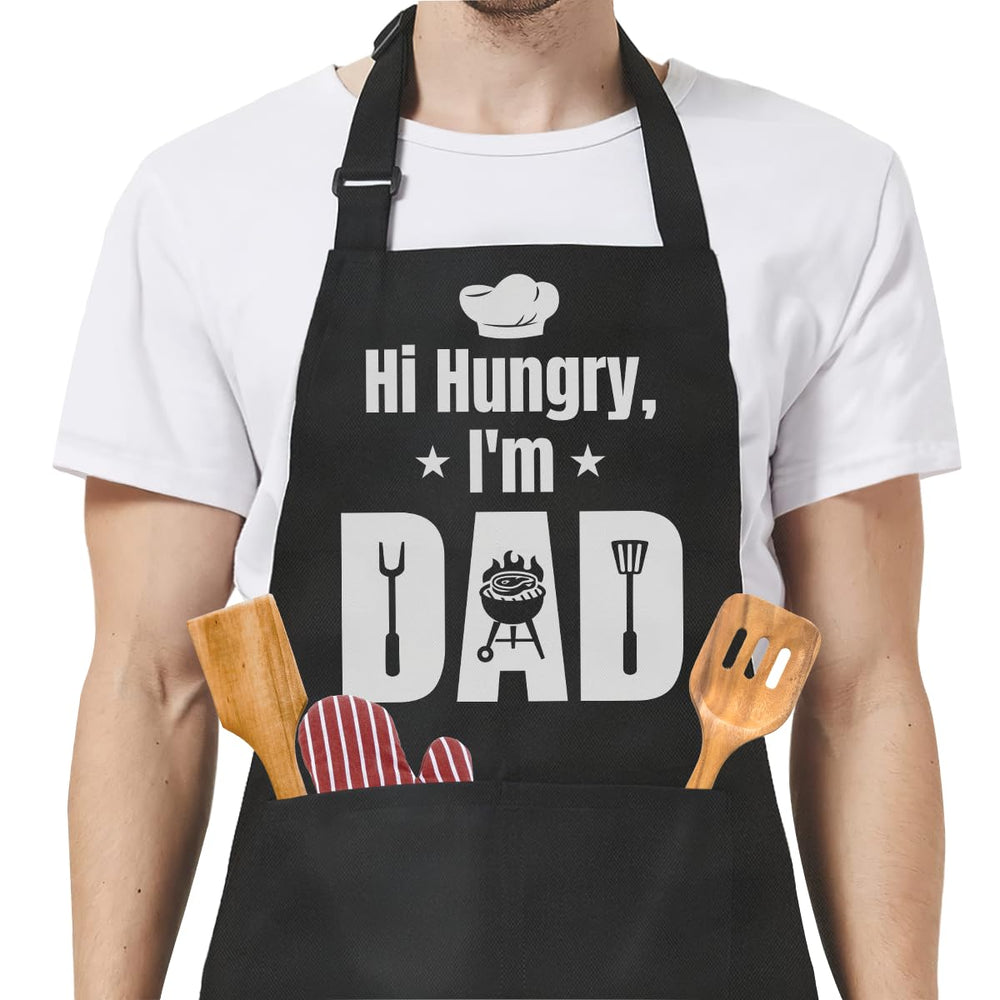 SANDJEST Funny Mens Aprons with Pockets for BBQ Grilling Cooking Grandpa Husband Apron for Birthday Christmas Father's Day