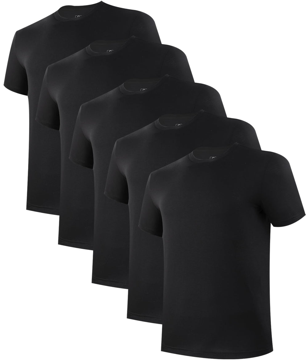BAMBOO COOL Mens Undershirts Pack, Soft T Shirts for Men, Moisture Wicking Tees, Stretchy Breathable Crew Neck Inner Shirt