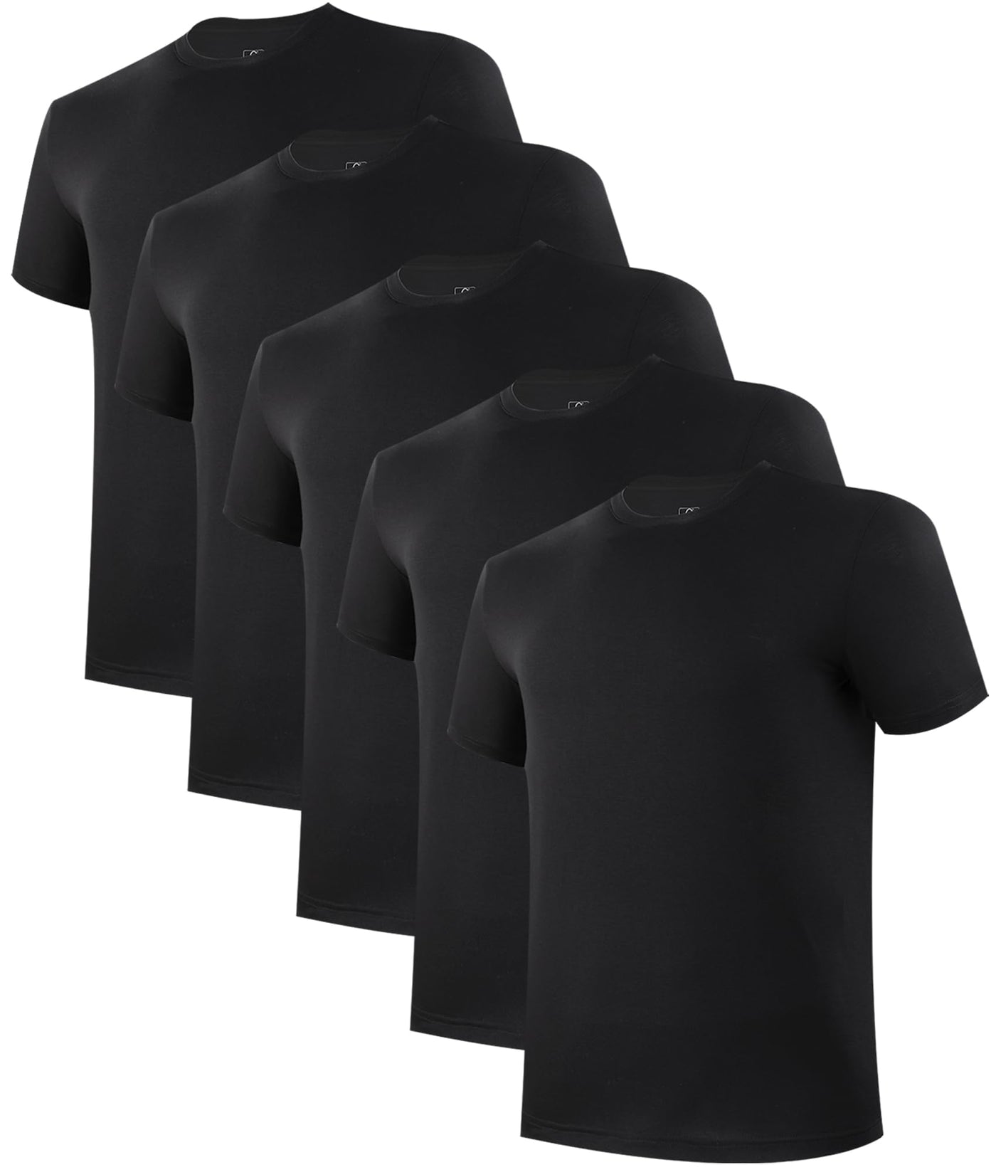 BAMBOO COOL Mens Undershirts Pack, Soft T Shirts for Men, Moisture Wicking Tees, Stretchy Breathable Crew Neck Inner Shirt