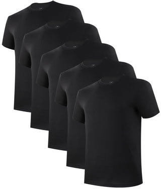 BAMBOO COOL Mens Undershirts Pack, Soft T Shirts for Men, Moisture Wicking Tees, Stretchy Breathable Crew Neck Inner Shirt