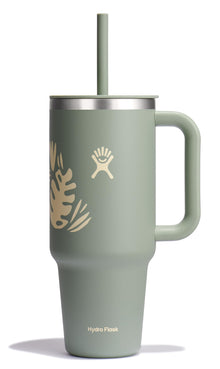 Hydro Flask Travel Tumbler with Handle, Lid and Straw - Insulated Stainless Steel in 32 Oz Trillium