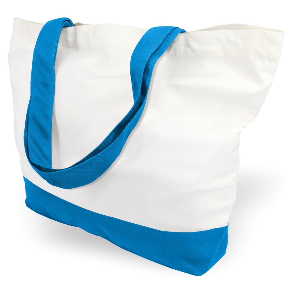 TOPDesign 1 | 3 | 6 | 12 | 24 Pack Super Strong Large 12oz Cotton Canvas Tote Bag, Reusable Grocery Shopping Cloth Bag, Fashionable Two-Tone Tote for Crafts, DIY Your Creative Designs (Pack of 1)
