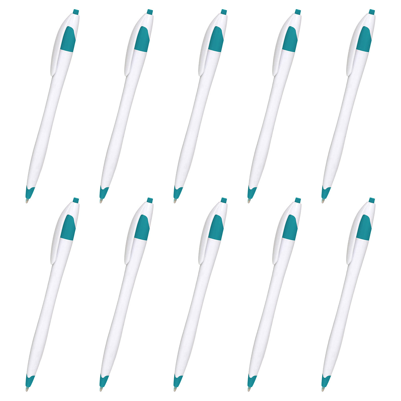 DISCOUNT PROMOS Personalized Ballpoint Pens Bulk Pack of 4-5,000 counts Black Ink, Slim & Curvy Design, Retractable, Ideal for Office, Corporate Merchandise, Tradeshows- Teal