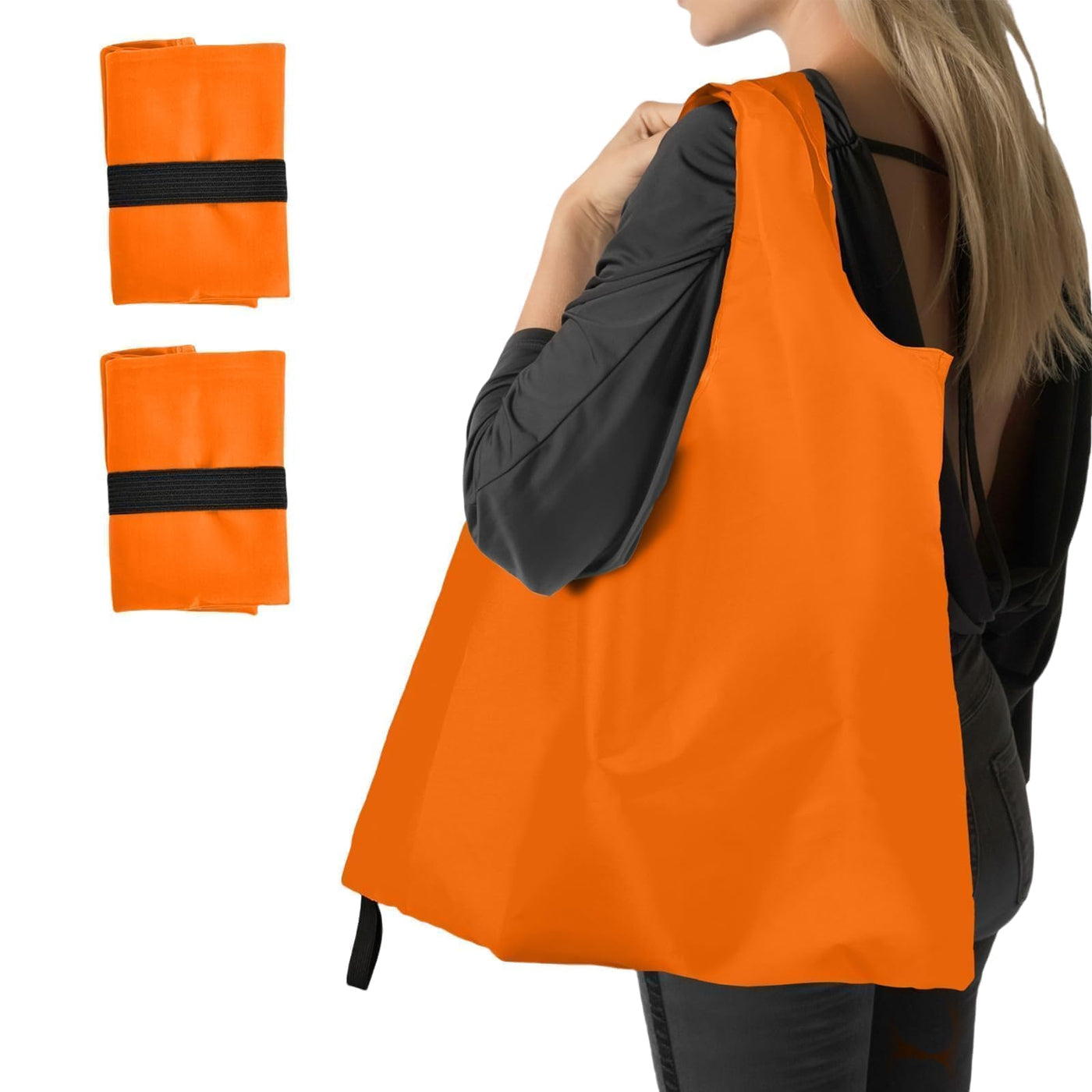 Washable Reusable Grocery Bags, Foldable Reusable Shopping Bags, Polyester Tote, Pocket Size Carrier