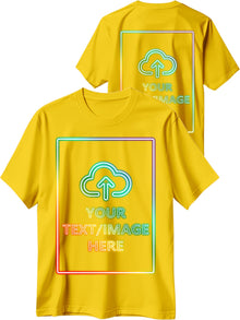 Custom T Shirts with Photo/Logo/Text - Personalized Comfort Cotton Tee for Men Women Design Your Own Shirt Front & Back Print