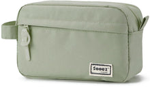 Sooez Original High Capacity Pencil Case, Big Pencil Bag Pouch Box Organizer Pen Case, Aesthetic Supply for Girls Adults, Portable Journaling Supplies with Easy Grip Handle & Loop, Mint Green