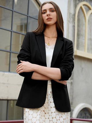 Kelyaa Womens One Button Blazer Casual Open Front Long Sleeve Suit Jackets Business Work Office Blazers