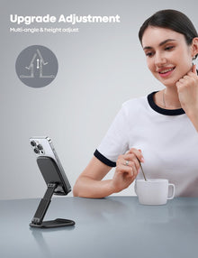 Lamicall Cell Phone Stand for Desk - [Height Adjustable] Foldable Mobile Phone Holder, Portable Stand for iPhone 17 16 15 14 13 12 11 Pro Max Plus Air, Galaxy S25, Office Gift, Telephone Accessories
