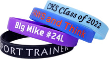 Custom Rubber Bracelet 1/10/30/50/100 ct Personalized Silicone Wristbands Customizable Debossed for Motivation, Events, Gifts, Promotions, Party, Awareness