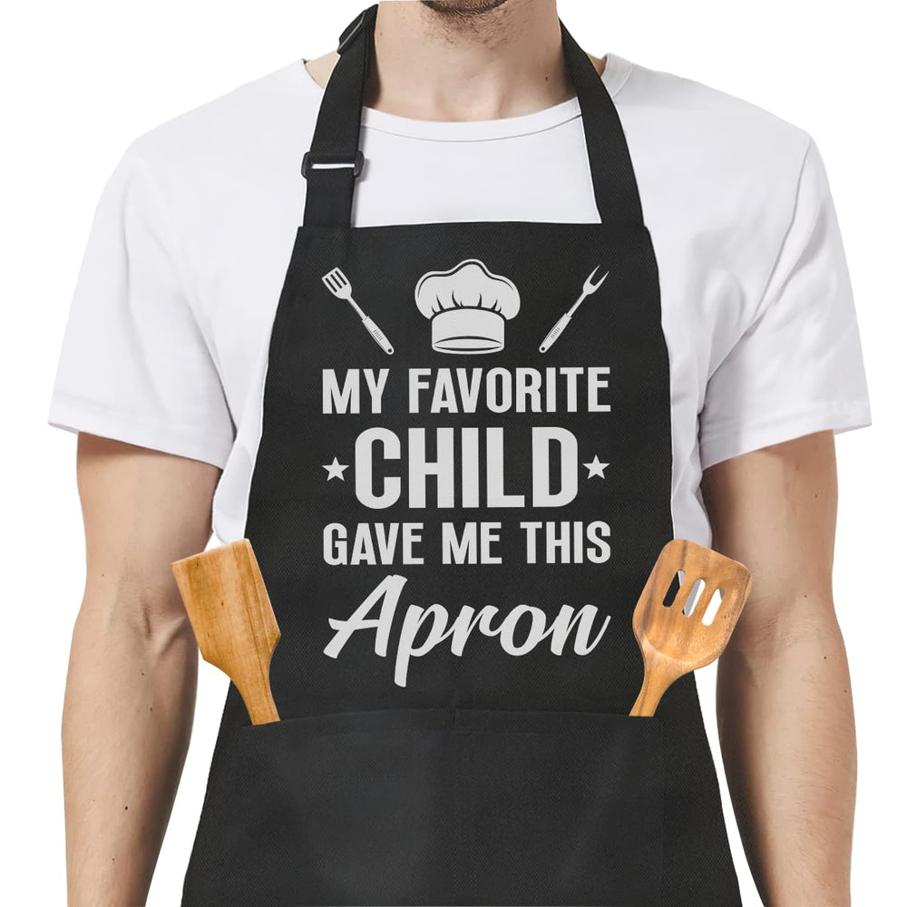 SANDJEST Funny Mens Aprons with Pockets for BBQ Grilling Cooking Grandpa Husband Apron for Birthday Christmas Father's Day