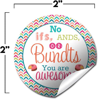 “No IFS, Ands, or Bundts” Teacher, Staff, or Employee Appreciation Thank You Sticker Labels, 40 2" Party Circle Stickers by AmandaCreation, Great for Envelope Seals & Gift Bags…