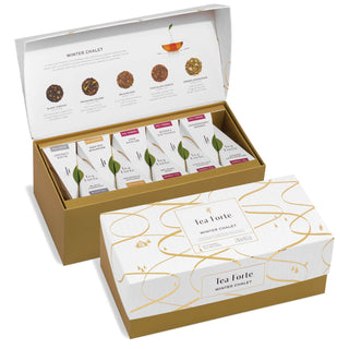 Tea Forte Premium Presentation Box Gift Set Sampler, 20 Count, Assorted Blends Individually Wrapped Handcrafted Pyramid Infuser Bags, Herbal Retreat Tea