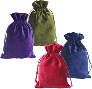 HRX Package Soft Velvet Gift Bags, 5.1x7.8 inch Velvet Drawstring Pouches for Tarot Rune Jewelry Crystal 4 Pack