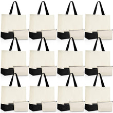 Sanwuta 24 Pcs Canvas Tote Bags Bulk 18.5" Cotton Cosmetic Bags Reusable Shopping Tote with Handles