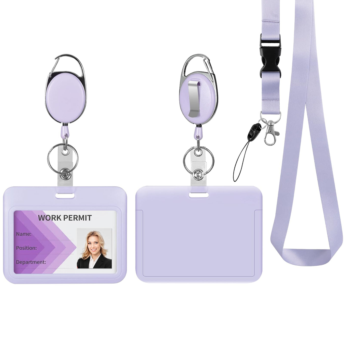 Retractable ID Badge Holder with Breakaway Lanyard,Heavy Duty Badge Reel,Detachable Keychain, Cruise Ship Cards Holder,for Nurse Officer Teacher Security Staff Women Men