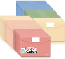 Sooez 10Pack Plastic Envelopes, Plastic File Folders, Clear Folders for Documents Trendy Colors, Super Heavyweight Document Holders, Storage Pouches, File Envelopes for School Office Supplies