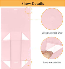 DaiUni 10.5"X7.5"X3.1" Pink Magnetic Gift Box with Lid and Ribbon for Presents