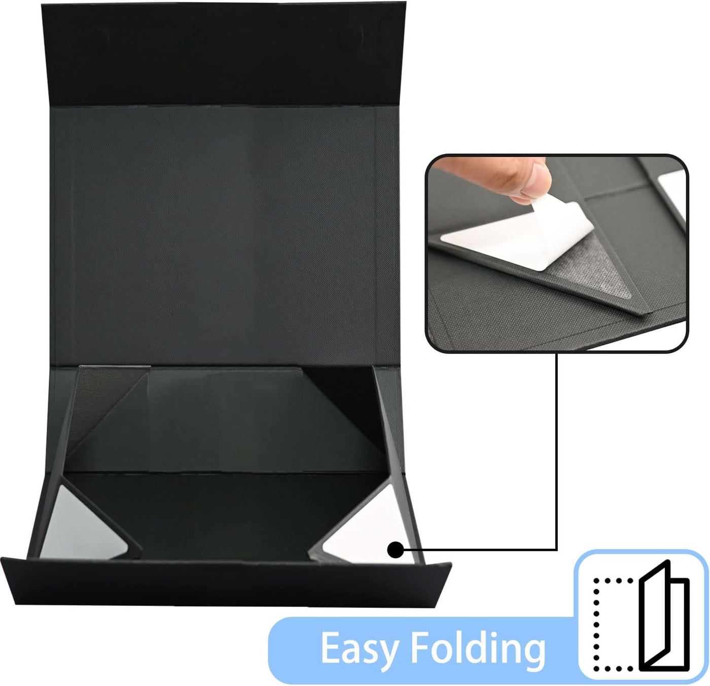 LIFELUM Gift Box 13.5''x10''x4'' Large Gifts Box with Magnetic Lids Black Gift Boxes for Father's Day graduation gifts Contains Card, Ribbon, Filler