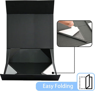 LIFELUM Gift Box 13.5''x10''x4'' Large Gifts Box with Magnetic Lids Black Gift Boxes for Father's Day graduation gifts Contains Card, Ribbon, Filler