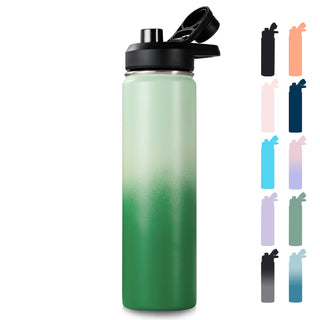Fijinhom 18 oz Insulated Water Bottle with Handle, 304 Stainless Steel Water Bottles with Wide Mouth, Double Wall Vacuum Sports Water Bottle, BPA Free, Keep Cold and Hot, Pink