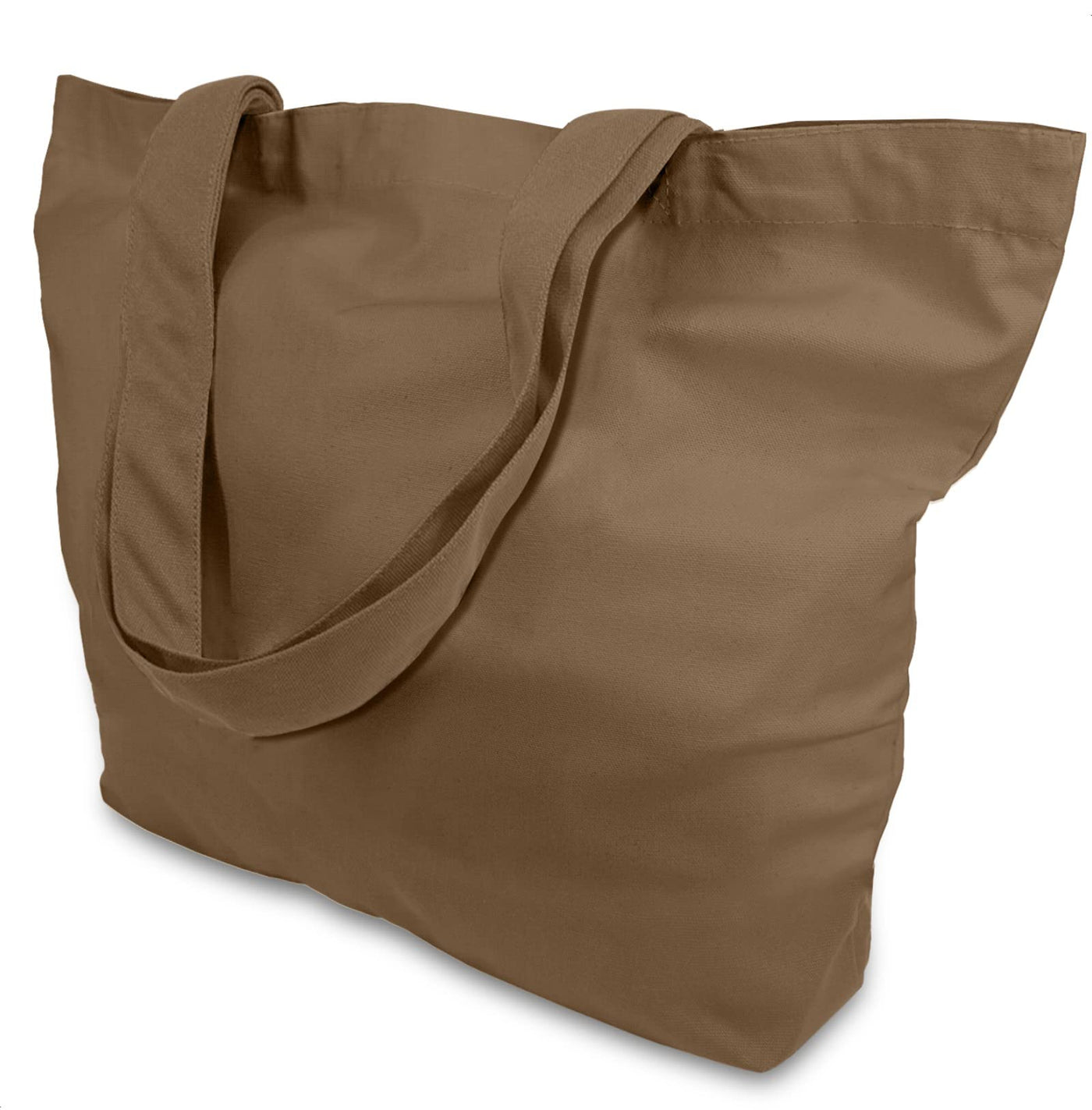 TOPDesign 1 | 3 | 6 | 12 | 24 Pack Super Strong Large 12oz Cotton Canvas Tote Bag, Reusable Grocery Shopping Cloth Bag, Fashionable Two-Tone Tote for Crafts, DIY Your Creative Designs (Pack of 1)