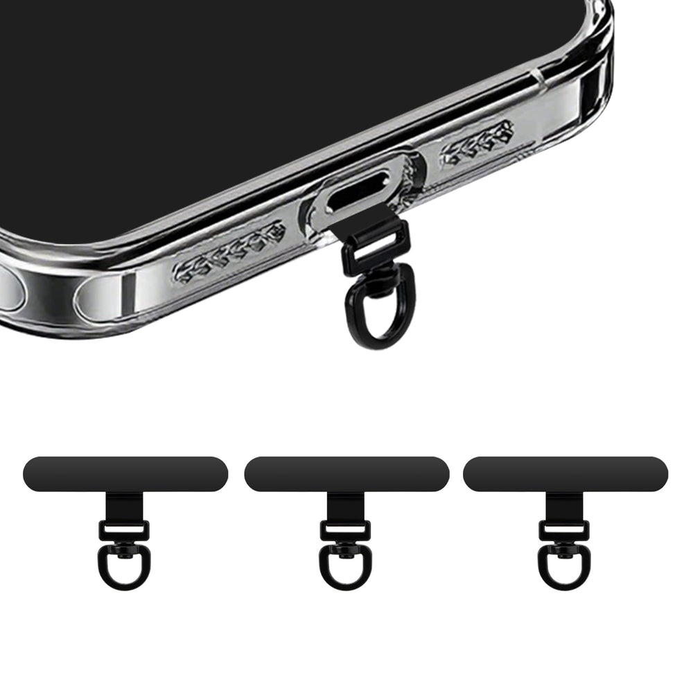 Yojaro 360° Rotating Stainless Steel Phone Tether Tab (3-Pack) - Universal for iPhone & Other Phones (Fits Wristbands/Necklaces/Crossbody Straps)