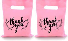 KEEPARTY 100 PCS Small Thank You Merchandise Bags Plastic Goodie Bags Party Favor Bags for Birthday Party Baby Shower Wedding Merchandise Gifts Trade Shows (Pink)