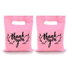 KEEPARTY 100 PCS Small Thank You Merchandise Bags Plastic Goodie Bags Party Favor Bags for Birthday Party Baby Shower Wedding Merchandise Gifts Trade Shows (Pink)