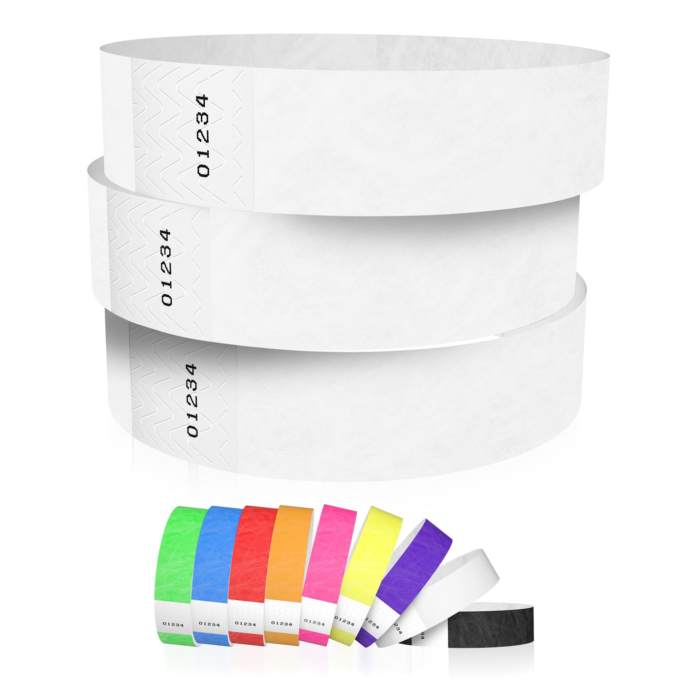 600 WristCo Tyvek Wristbands for Events, 6-Color Variety Pack – Tamper-Proof Design Prevents Reuse – Premium-Grade Bracelets for Hospital & Medical ID, Party, VIP Identification