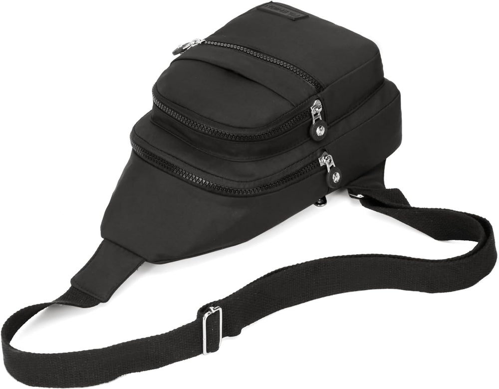Banelu Small Sling Backpack Crossbody Bags for Women Men, Small Sling Bag Cross Body Bag Fanny Packs Crossbody Purses - Black