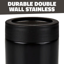 Double Wall Stainless Steel Can Cooler – 5 Inch, Black, Fits Standard Cans - 1 Count