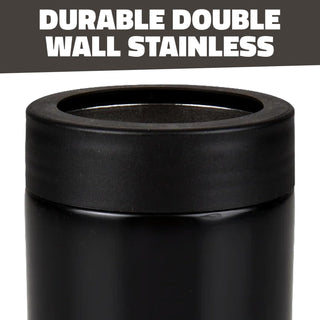 Double Wall Stainless Steel Can Cooler – 5 Inch, Black, Fits Standard Cans - 1 Count
