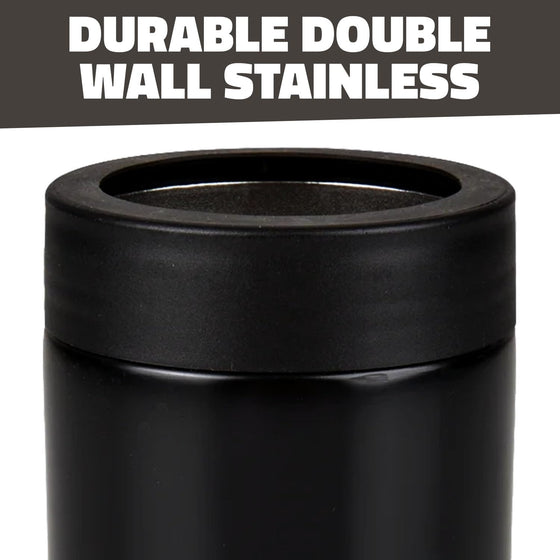 Double Wall Stainless Steel Can Cooler – 5 Inch, Black, Fits Standard Cans - 1 Count - hover image