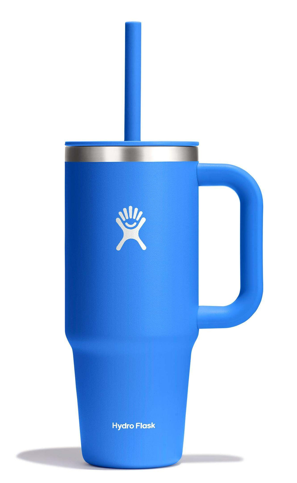 Hydro Flask Travel Tumbler with Handle, Lid and Straw - Insulated Stainless Steel in 32 Oz Trillium