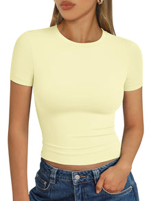 Trendy Queen Womens Short Sleeve T Shirt Buttery Soft Summer Tops Basic Tees