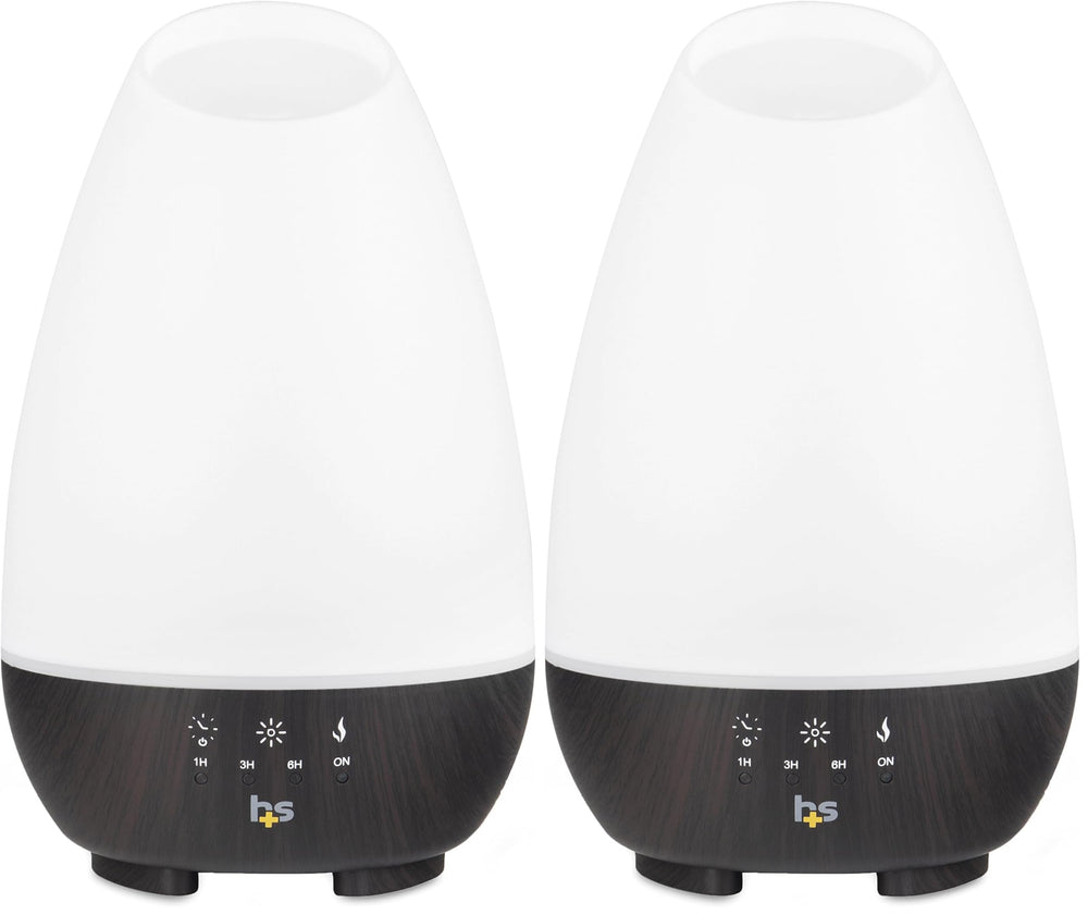 HealthSmart 500ML Essential Oil Diffuser for Large Rooms, Cool Mist Humidifier and Aromatherapy Diffuser, Adjustable Timer, Mist Mode and 7 LED Light Colors, White (Pack of 1)