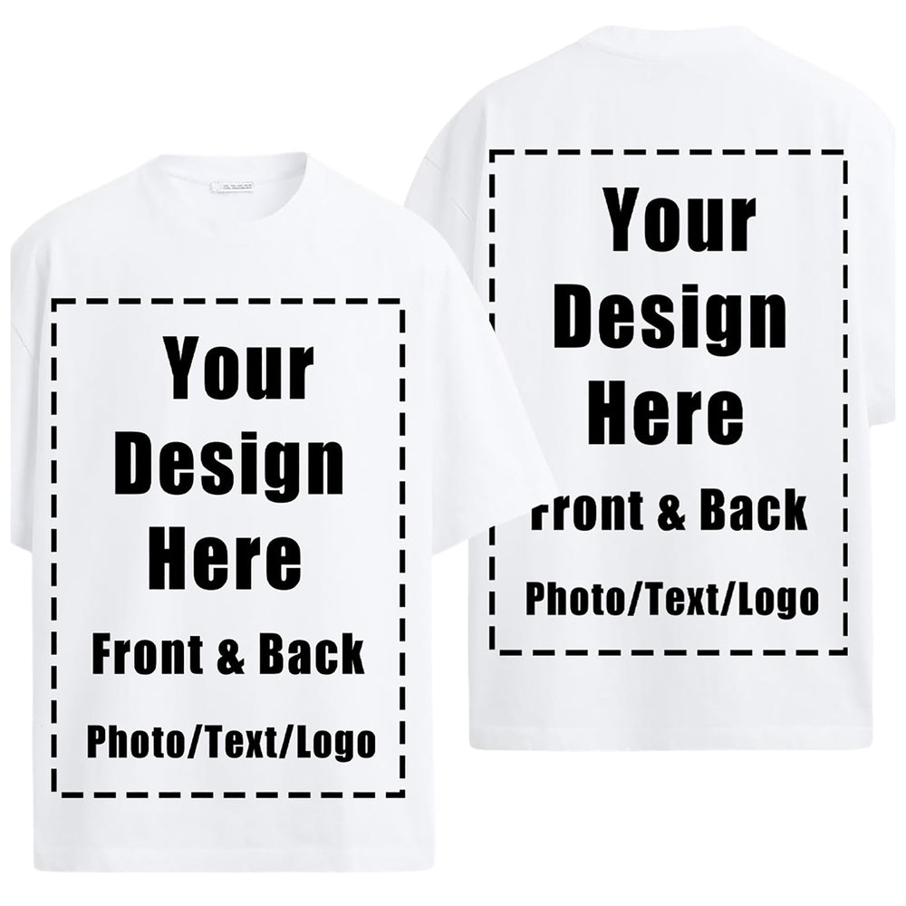 Custom T Shirts Front Back for Men Women Personalized T-Shirt Add Your Own Design with Image Text Logo Tee Tops
