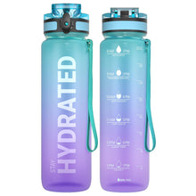 Sahara Sailor Water Bottle 32oz, Durable and Leakproof Water Bottles Motivational with Time Marker, Tritan, BPA Free, Wide Mouth with Easy Clean Brush for Gym, Travel, Home, School, Office (1 Bottle)