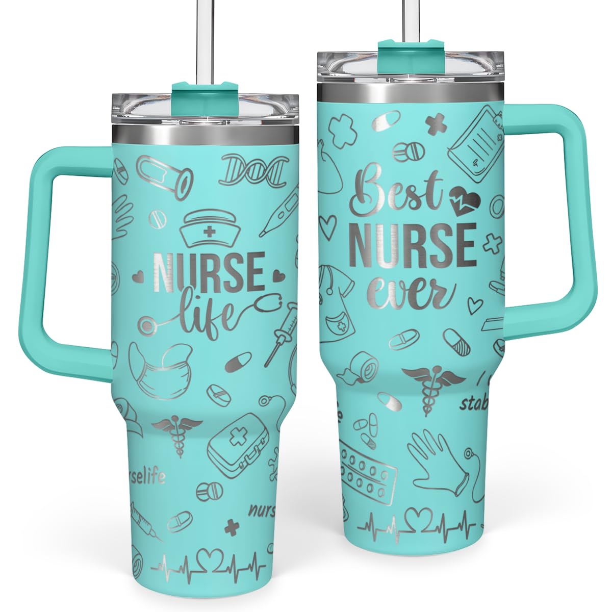 SANDJEST Dad Gift from Daughter, 40oz Stainless Steel Insulated Coffee Tumbler With Lid & Straw, Travel Cup Gift for Dad, Christmas Birthday Father's Day