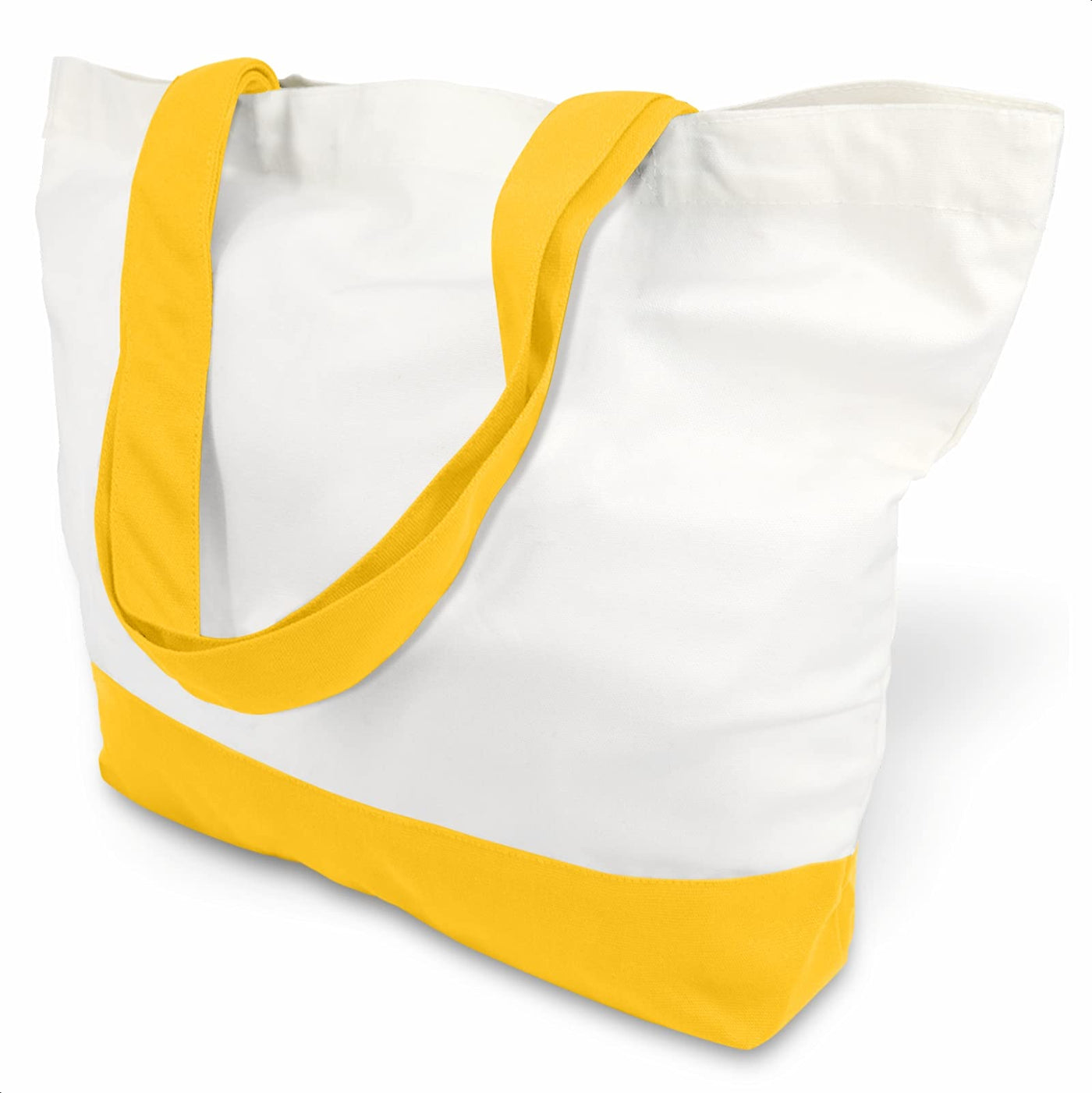 TOPDesign 1 | 3 | 6 | 12 | 24 Pack Super Strong Large 12oz Cotton Canvas Tote Bag, Reusable Grocery Shopping Cloth Bag, Fashionable Two-Tone Tote for Crafts, DIY Your Creative Designs (Pack of 1)