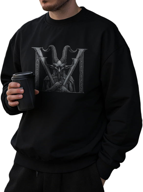 domirica Oversized Solid Cotton Blend Graphic Mens Hoodies Pullover Crewneck Long Sleeve Loose Fit Soft Sweatshirts