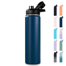 Fijinhom 18 oz Insulated Water Bottle with Handle, 304 Stainless Steel Water Bottles with Wide Mouth, Double Wall Vacuum Sports Water Bottle, BPA Free, Keep Cold and Hot, Pink