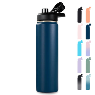 Fijinhom 18 oz Insulated Water Bottle with Handle, 304 Stainless Steel Water Bottles with Wide Mouth, Double Wall Vacuum Sports Water Bottle, BPA Free, Keep Cold and Hot, Pink