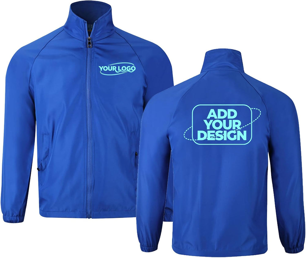 Personalised Windbreaker Custom Waterproof Jacket with Logo Print Breathable Rain Coat for Outdoor Travel & Workwear