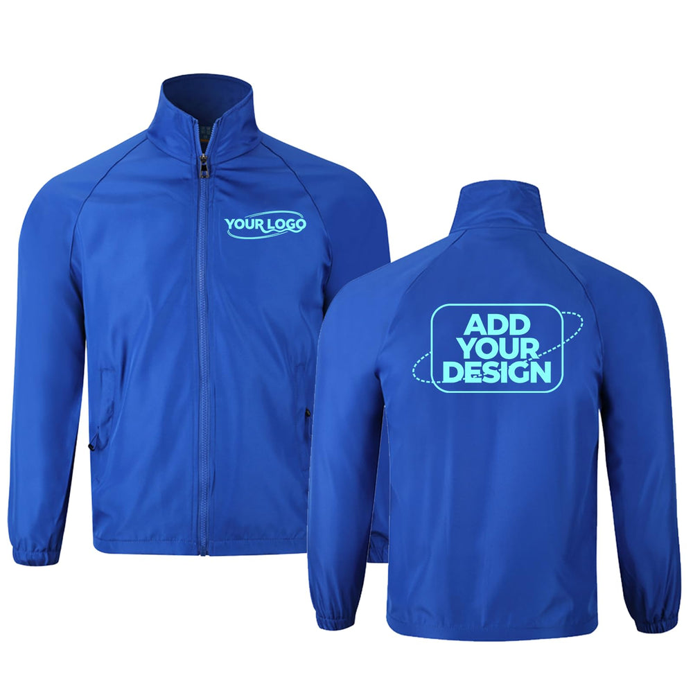 Personalised Windbreaker Custom Waterproof Jacket with Logo Print Breathable Rain Coat for Outdoor Travel & Workwear