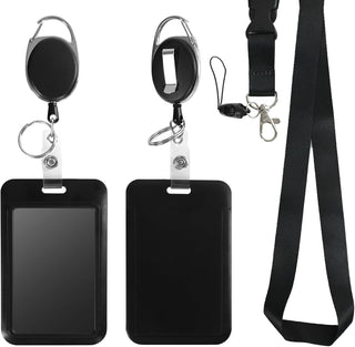 Retractable ID Badge Holder with Breakaway Lanyard,Heavy Duty Badge Reel,Detachable Keychain, Cruise Ship Cards Holder,for Nurse Officer Teacher Security Staff Women Men
