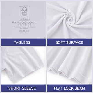 BAMBOO COOL Mens Undershirts Pack, Soft T Shirts for Men, Moisture Wicking Tees, Stretchy Breathable Crew Neck Inner Shirt