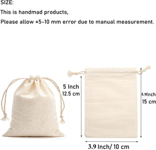 Tendwarm 20 Pack 3.9x5.9 Inches Cotton Drawstring Bags Reusable Muslin Sachet Bag for Party Wedding Storage Home Supplies