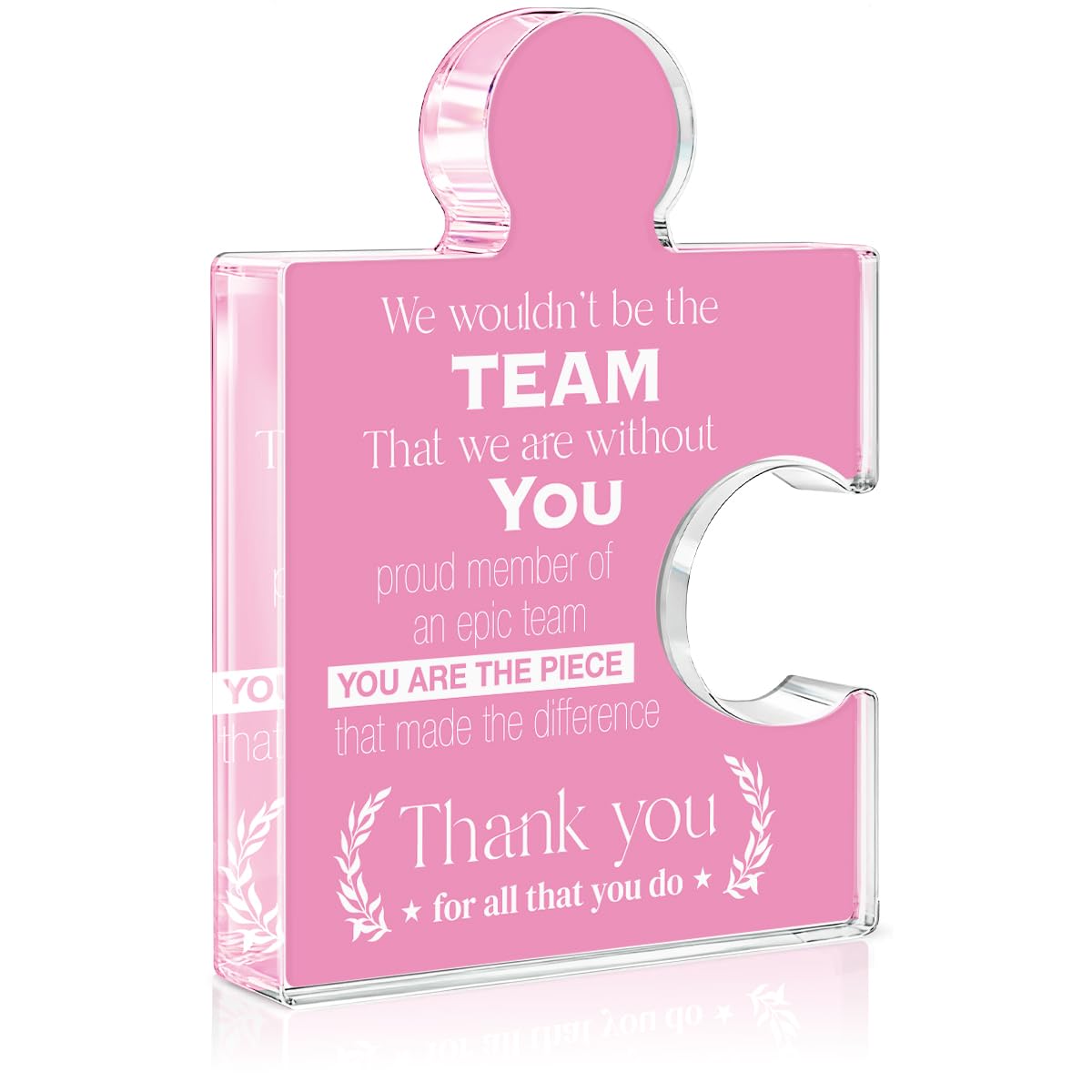 Team Appreciation Gifts Thank You Gift for Coworkers Colleagues Employees, Best Team Ever Gifts You Are an Essential Piece Acrylic Puzzle Piece Plaque Office Decor