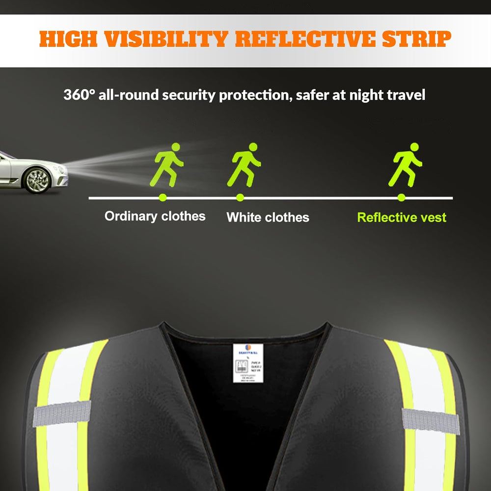 BeautyWill Custom Safety Vest Logo Class 2 High Visibility Reflevtive Vest Outdoor Protective Workwear